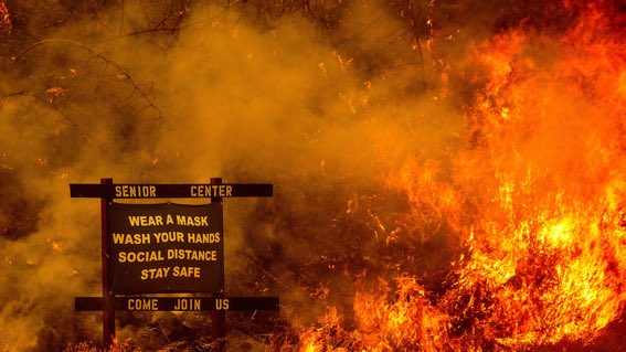 sunrisemvmt's tweet photo. To those with private jets able to fly away from these fires: 

We are not accepting the burning future you are giving us.

We, the children growing harder to ignore, are fighting for a Green New Deal. https://t.co/6uvtDDNcgz