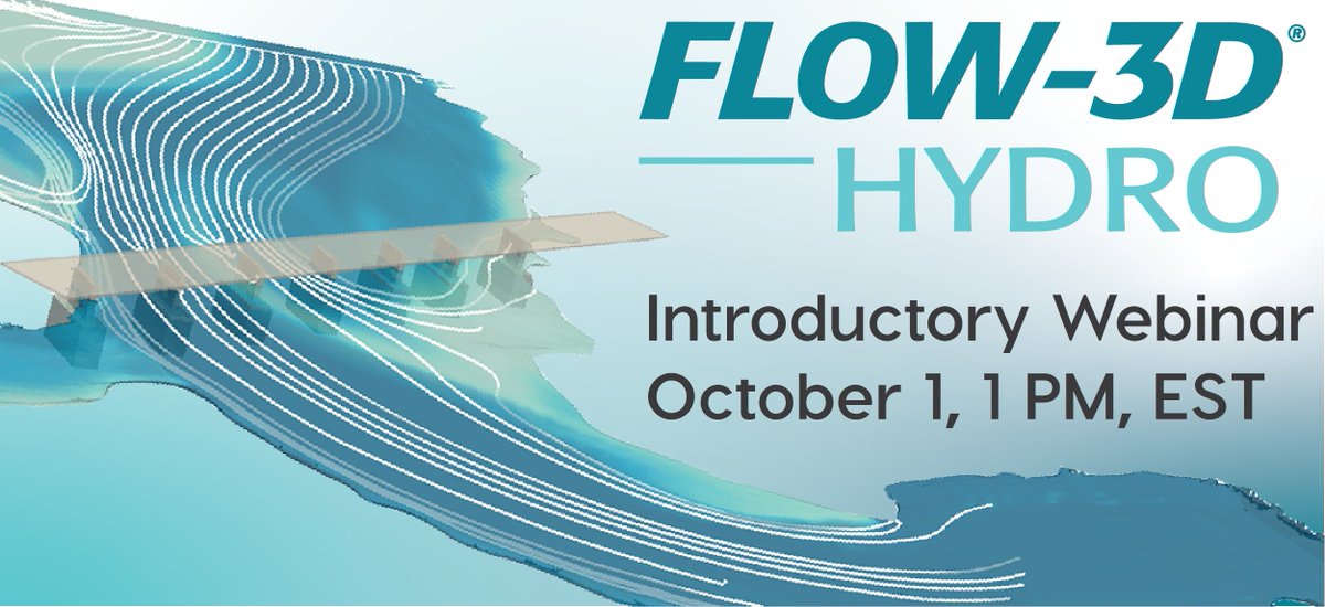 flow3d's tweet image. Join us on October 1 for a special webinar featuring the upcoming release of FLOW-3D HYDRO v1.0, the complete CFD modeling solution for the civil and environmental engineering industry. zoom.us/webinar/regist…
#flow3dhydro #cfd #civilengineering #environmentalengineering