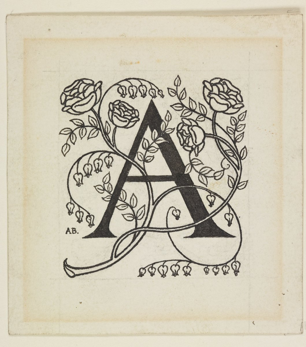 BMAGimages's tweet photo. Top marks for the announcement of @BM_AG reopening on Oct 7th? Well I'm giving it an A grade! 😉

Initial Letter For Prospectus of 'The Savoy' by Aubrey Beardsley, 1896. https://t.co/SND7m2zZ0E