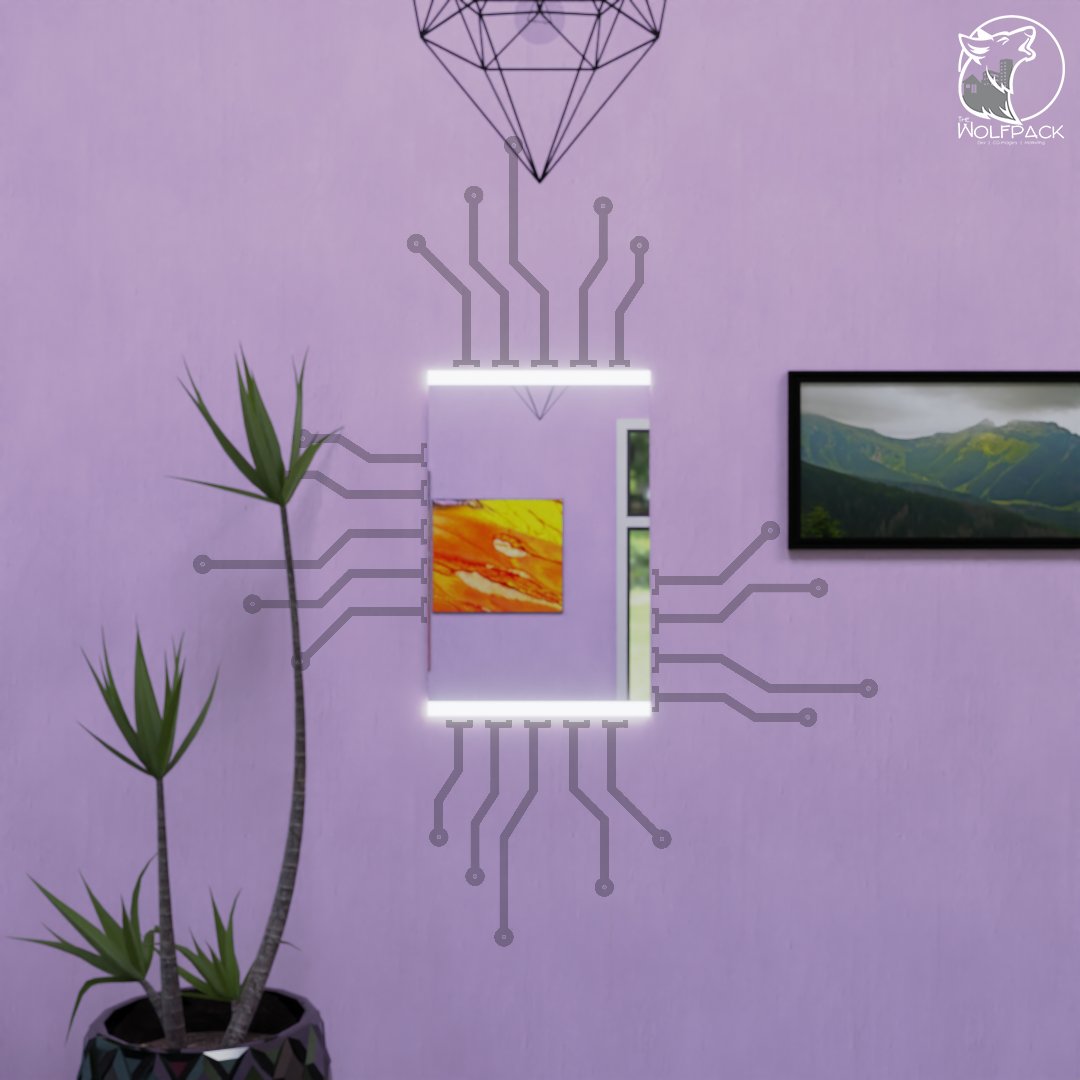 ThewolfpackH's tweet photo. Diseño &amp; visualización de productos por #thewolfpack 
Smart Mirror, tecnologia de punta en cada esquina de tu hogar.
.
.
.
#3dArt #render #smartMirror #tecnology #interiordesign #productVisualization https://t.co/5ZHhOgn6fF