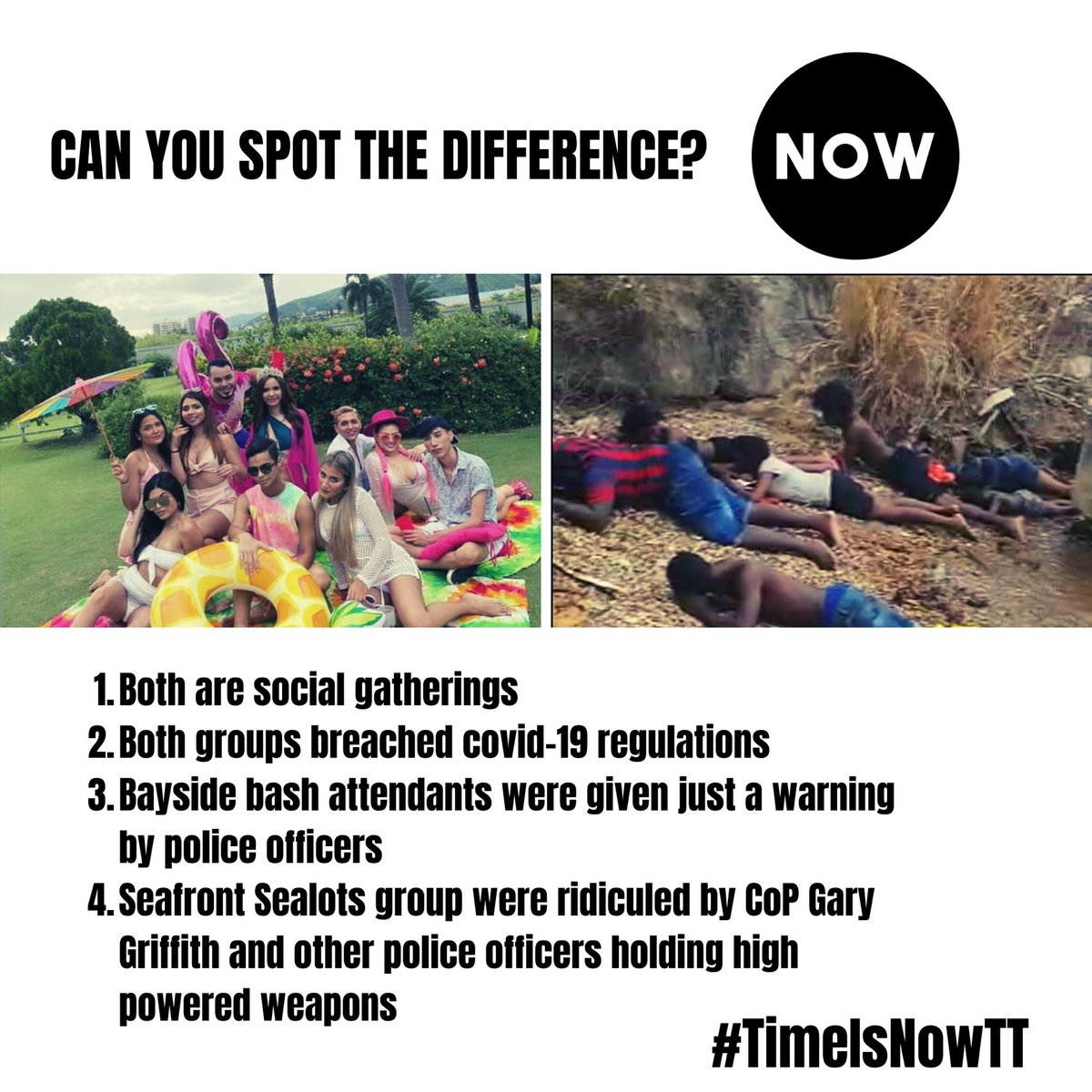 timeisnowtt's tweet photo. The difference in the scenarios may be explained by 𝐜𝐨𝐥𝐨𝐮𝐫𝐢𝐬𝐦 & 𝐜𝐥𝐚𝐬𝐬𝐢𝐬𝐦. 👩🏾🦱/💼
Please note that even though we’ve accepted these terms as “normal” in our society, it is 𝐍𝐎𝐓 okay to be discriminated for the way we look nor the amount we make.
#TimeIsNOWTT https://t.co/32rwLyKH0h