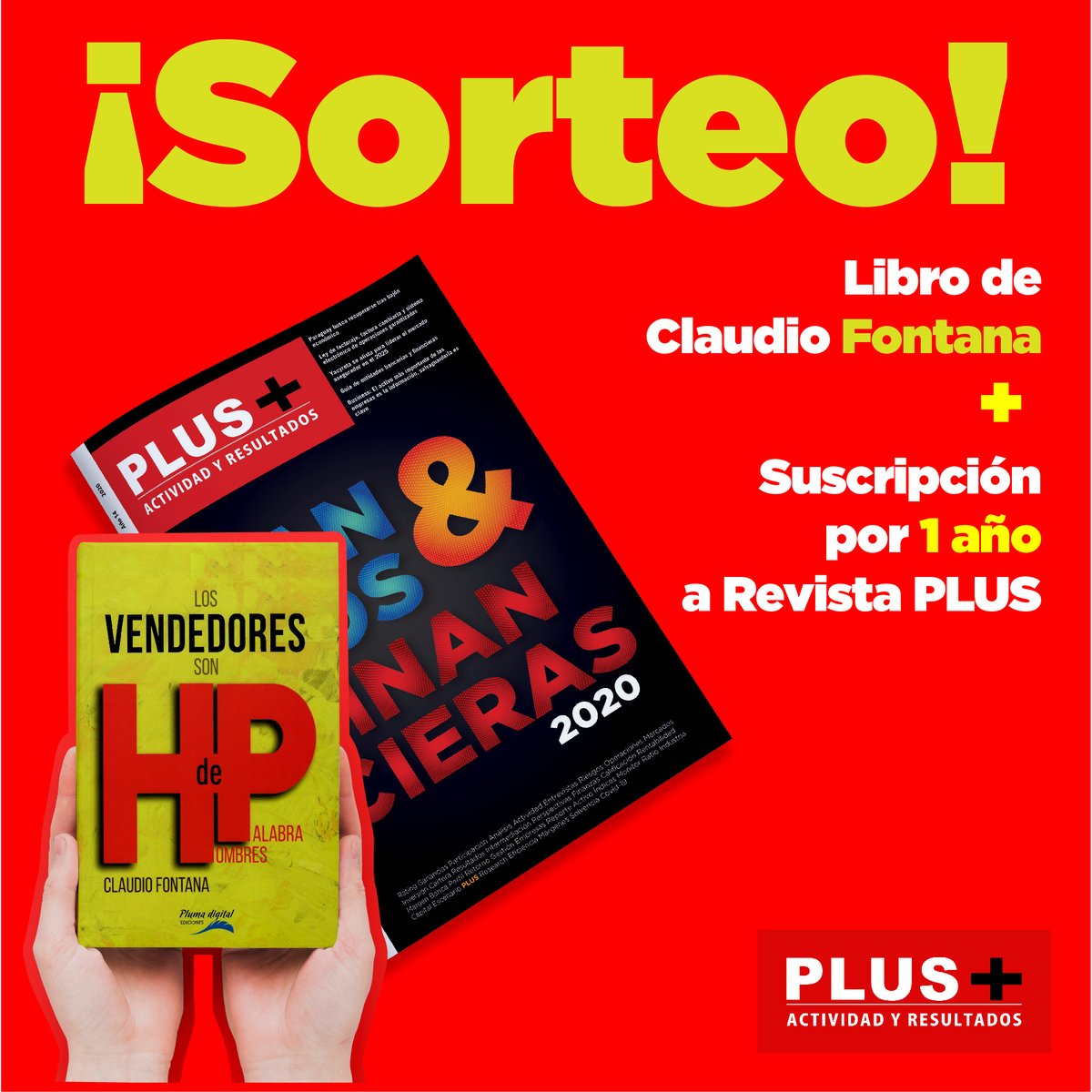 RevistaPLUSPY's tweet photo. SORTEO‼️

El viernes 25/09 sorteamos un libro y una suscripción por 1 año a @RevistaPLUSPY

Para participar solo debes
1️⃣ Seguirnos en @RevistaPLUSPY
2️⃣ Darle RT
3️⃣ Mencionar a 3 amig@s con el #SorteoPLUS

Conocé más sobre el libro de Claudio Fontana en https://t.co/0fpACcdZcs 📌 https://t.co/qMdy7aZi00