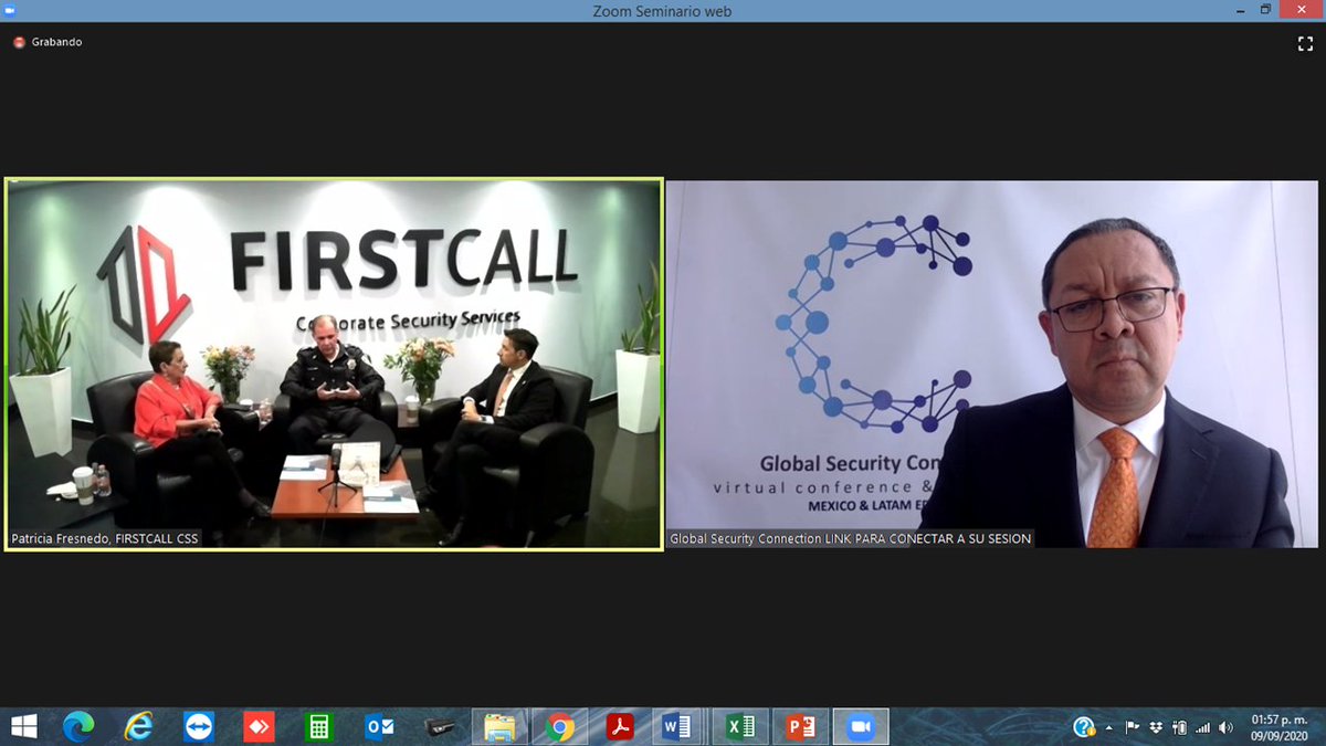AMESP_oficial's tweet photo. Excelente ponencia de nuestros asociados de @firstcallcss Lic. @delicious_demon , Lic. Patricia Fresnedo y del Mtro. @BGomezdelCampo de la @SSC_CDMX durante la conferencia virtual del Global Security Connection.

#Felicidades
#TodosSomosAMESP #FuerzaAMESP #YaSomos81 #FirstCallCss https://t.co/XM1DpJ8UUg