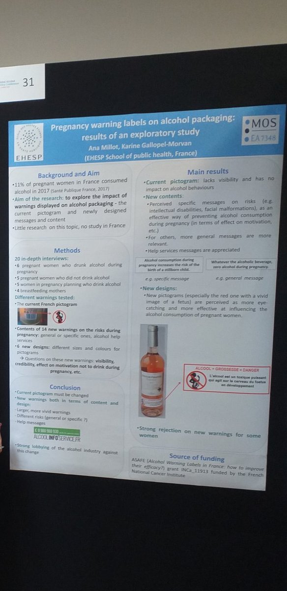 FedeAddiction's tweet photo. Via @Karine_Gallopel : une étude française présentée a la #GAPConference (Dublin) montre comment améliorer l'impact du pictogramme #SAF placé sur les bouteilles d'alcool: modifier son format, son contenu, et l'accompagner d'un message d'aide @MillotAna @EHESP https://t.co/ljA6uQcXjp