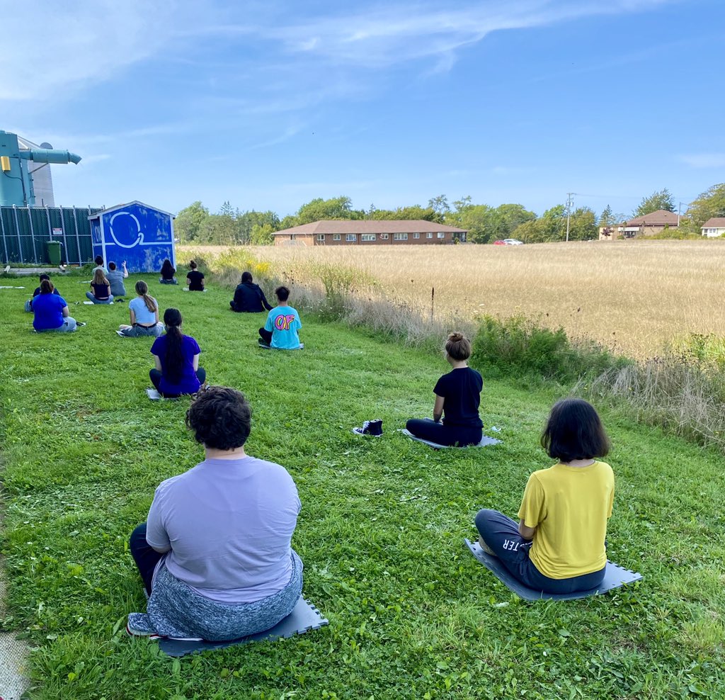 ycmhsnews's tweet photo. The serenity of one of Mrs. LeBlanc’s Yoga 11 classes, distanced, and enjoying this beautiful Sou’West Nova September afternoon #WeGotThis #BackToSchoolNS https://t.co/0eeMot3wIC