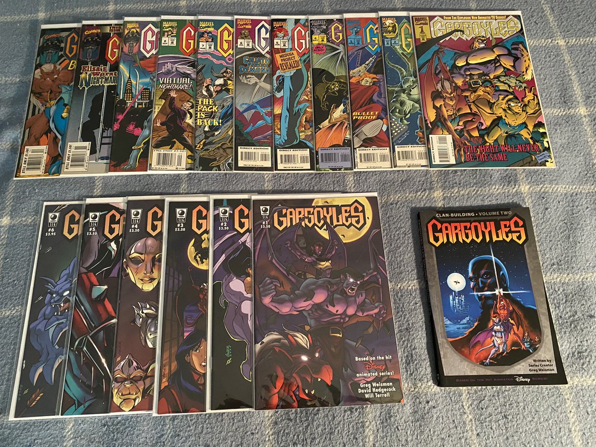 JosephFGargiulo's tweet photo. @Linkara19 Can I get a RT? Thanks!
All I’m missing is the “#Gargoyles: Bad Guys” #TPB. Otherwise, I’m one happy collector and fan. 😃
#EBay #Disney #Marvel #SlaveLaborGraphics #SLG #GregWeisman #Clan #WeLiveAgain https://t.co/zSwb1HymNf