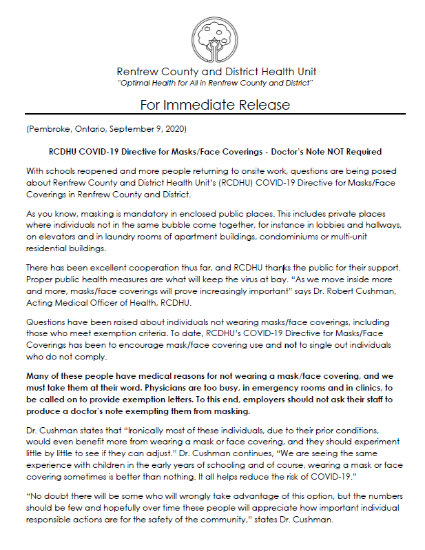 Renfrew County and District Health Unit on X: “Check out our new