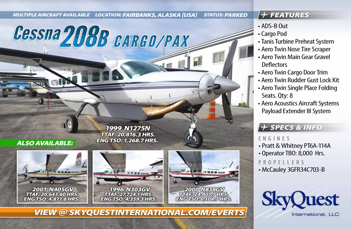 skyquestint's tweet photo. New Listing... Multiple Cessna 208Bs Cargo/Pax Config, ADS-B Out, Cargo Pods and More... https://t.co/aixWoqkYHb #cargoservices #cessna #aircraftforsale #aircraftsales #freight #aviation #cargo https://t.co/IJIGR8bO0j