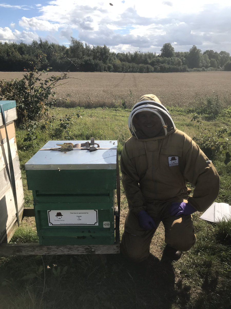 LukeWardle1's tweet photo. Had a wonderful time this weekend meeting the bees in our sponsored beehive! @TheBeeFarmer was an amazing teacher and we had a really fun afternoon. https://t.co/t7tAOF91s7