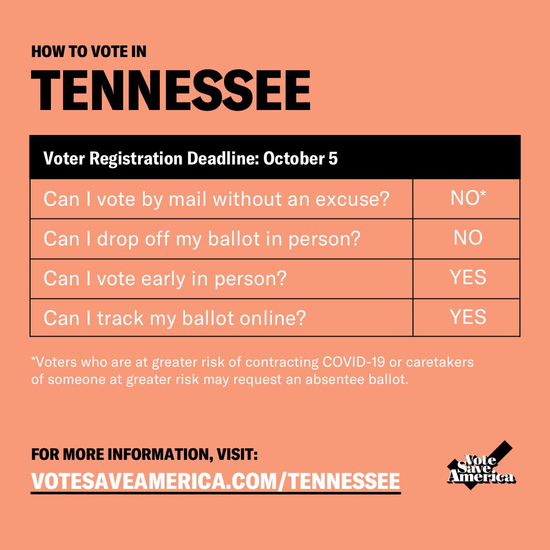 Tennessee  http://votesaveamerica.com/tennessee 