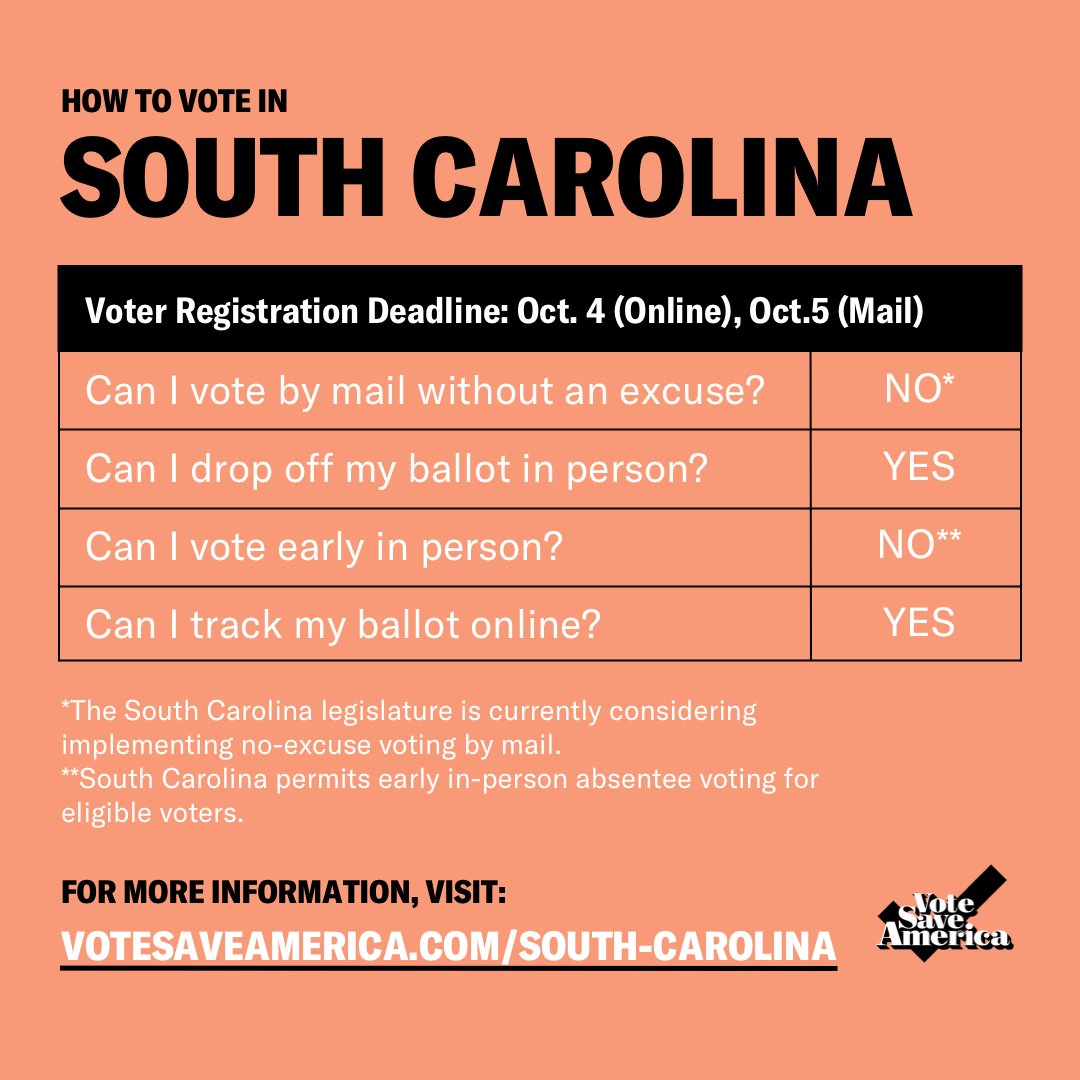 South Carolina  http://votesaveamerica.com/south-carolina 