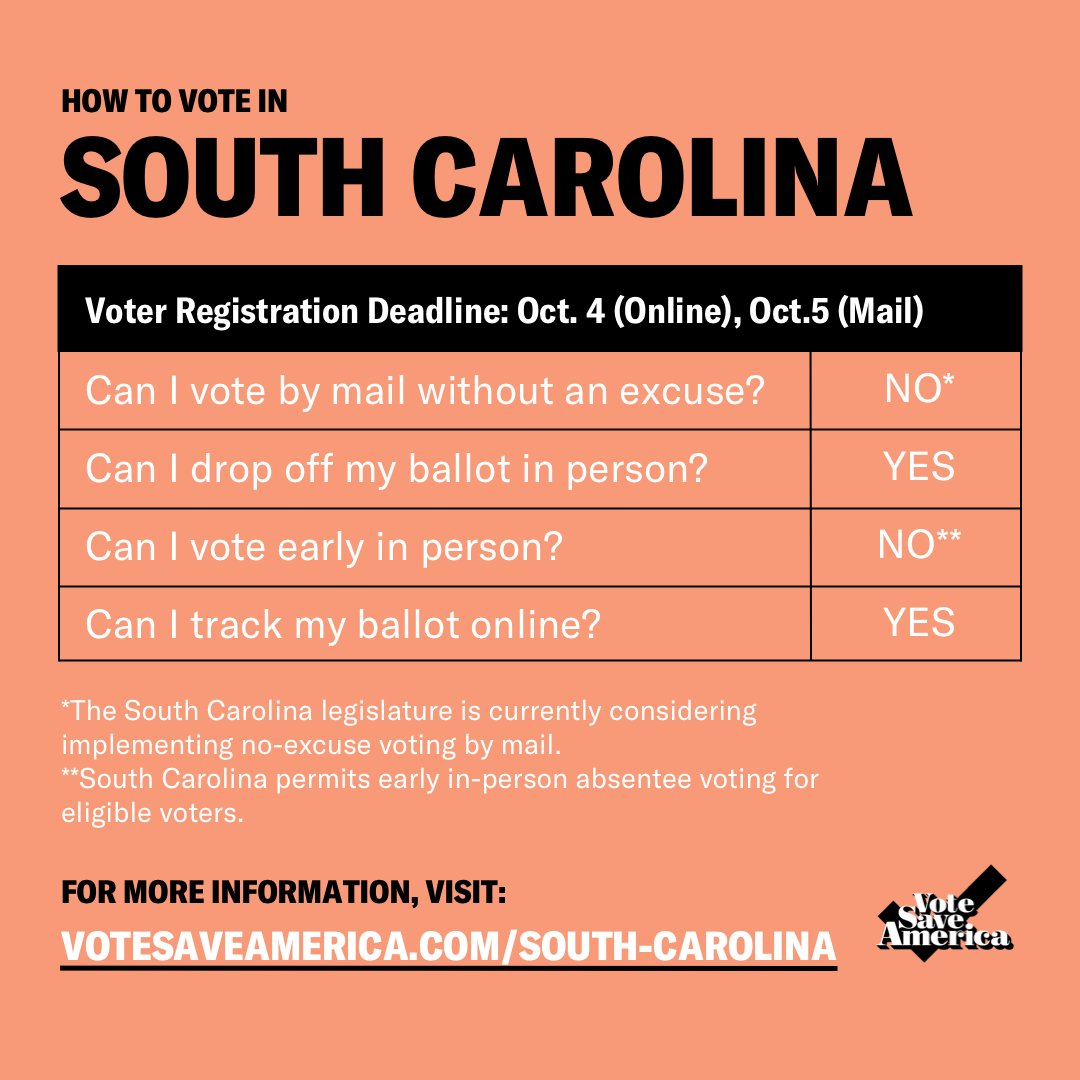 South Carolina  http://votesaveamerica.com/south-carolina&nbsp;