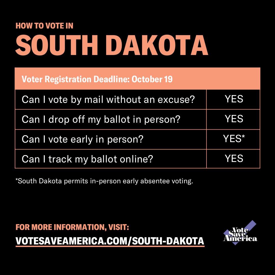 South Dakota  http://votesaveamerica.com/south-dakota 