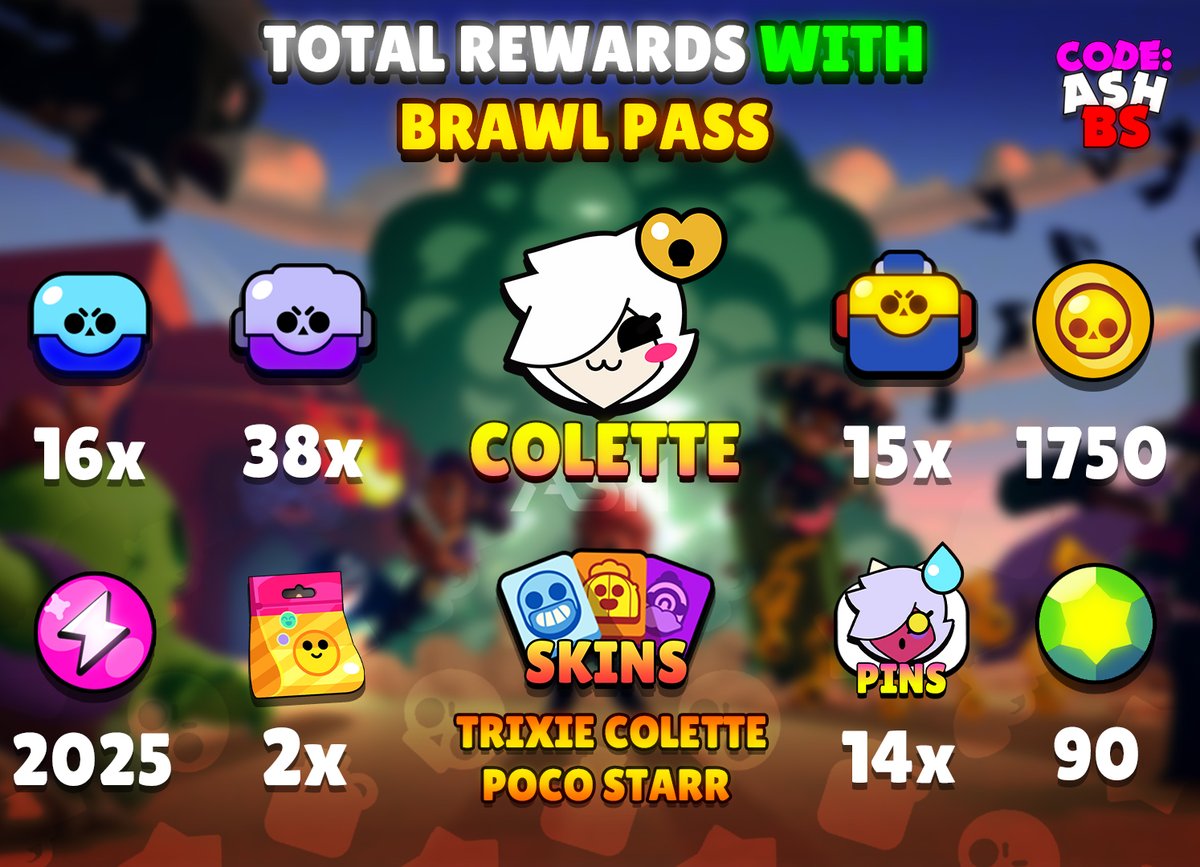 Code Ashbs On Twitter Made A Nice Graphic For You Guys Total Rewards With And Without Brawl Pass For Season 3 Brawlstars