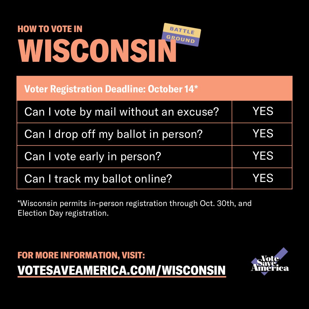 Wisconsin  http://votesaveamerica.com/wisconsin 