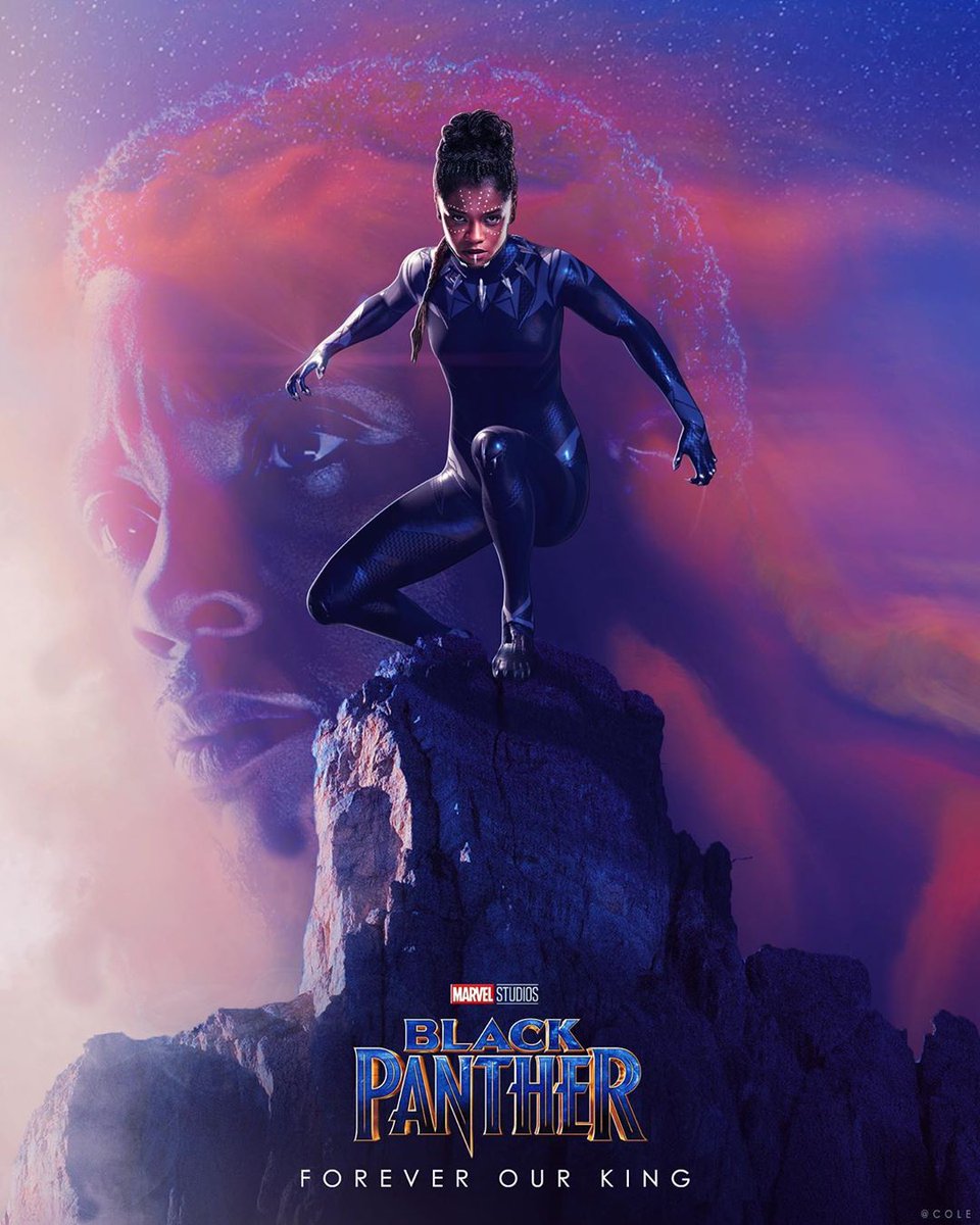 Cinemex's tweet photo. ¿Qué te parece este #FanArt de Shuri siguiendo el "legado" de su gran hermano, como #BlackPanter? 🥺
#WakandaForever 🙅♀️🙅♂️
.
.
✍️ #JeffCole https://t.co/QzdEHix1To