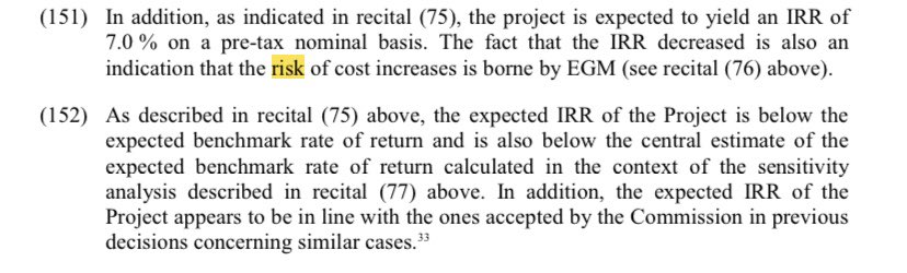Leaked emails show that they figured that if they could somehow pass on €46.5m of excise tax liability onto the State Utility company Enemalta they could boost their IRR from the 7% deemed reasonable by  @EU_Commission up to 9.8%. 4/