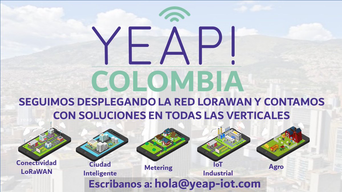 YEAPiot's tweet photo. Continuamos con el despliegue #LoRaWAN en #Colombia
Contactanos para mas información y sumate al mundo #IOT https://t.co/YuAfwDTHXQ