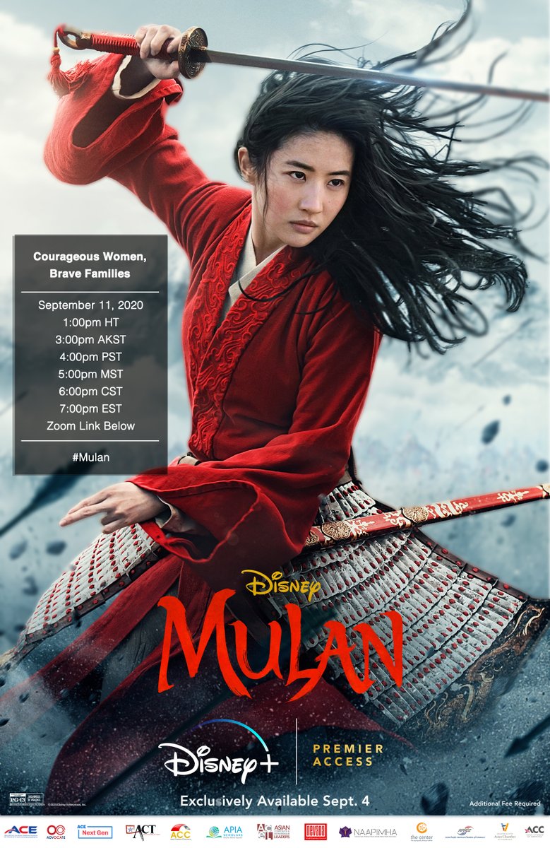 NationalACE's tweet photo. @NationalACE is proud to partner with @apawomen #CAPAW in convening, "Courageous Women, Brave Families," on Sept. 11. Please join us for this family event, commemorating the release of #MULAN on #DisneyPlus. https://t.co/HKeawKP7Ae https://t.co/NoXHFENC7m