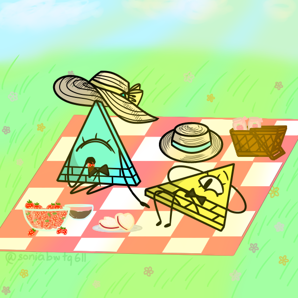 soniabwtq's tweet photo. Bill&amp;Will having a picnic date 💛💙
#GravityFalls #ReverseFalls #BillCipher #WillCipher https://t.co/vPSH0nSRZw