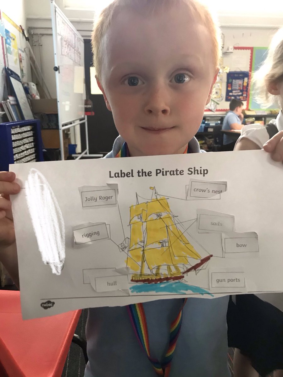 MrsLAnderson's tweet photo. Wow what a busy day! Among lots of other things, today we were counting in 5s, learning to play rounders and learning the names of different parts of a pirate ship! 🏴‍☠️ https://t.co/snFOKAQgt5