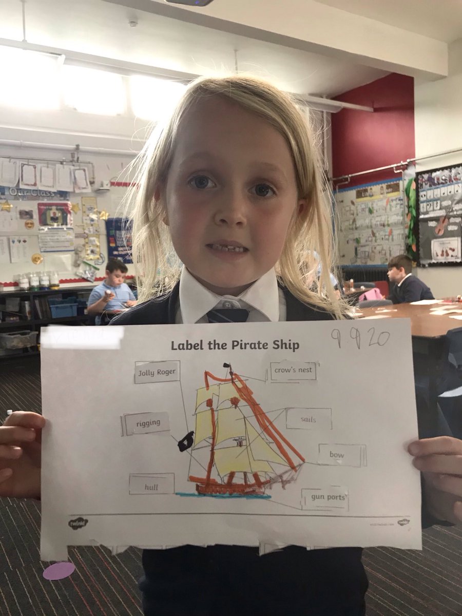 MrsLAnderson's tweet photo. Wow what a busy day! Among lots of other things, today we were counting in 5s, learning to play rounders and learning the names of different parts of a pirate ship! 🏴‍☠️ https://t.co/snFOKAQgt5