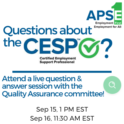NationalAPSE's tweet photo. Join next week with questions about the credential.
Sept 15: Register https://t.co/UGrcKbuK4j
Sept 16: Register https://t.co/CVy96v5o3g
@CESPcertified #EmploymentFirst #WhyICESP https://t.co/buCxfPGG7j