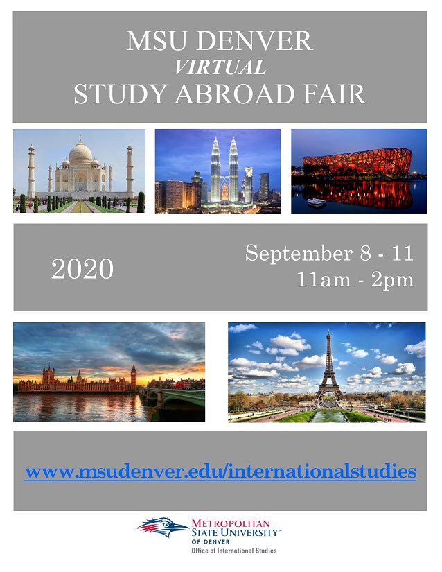 #msudenver virtual study abroad fair day 2 is about to begin ✈️🌏 Connect with @CEAstudyabroad <a href="/arcosabroad/">Arcos Learning Abroad</a> <a href="/aifsabroad/">AIFS Abroad</a> @Barcelona_SAE <a href="/GlobalSemesters/">UNICGlobal Semesters</a> <a href="/OfPecs/">Study Abroad Pécs HU</a> 

msudenver.edu/internationals…