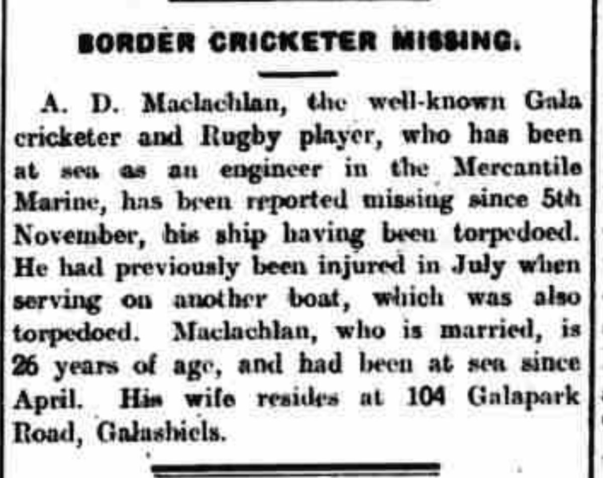 ScottyCricket's tweet photo. @heriotsarchive @SportHeritageSc @SPCU_cricket I came across this cutting @cclarkedinburgh @heriotsarchive from #November1940 He may have been found but I couldn’t find his name on Gala CC https://t.co/jAx8TUtAle