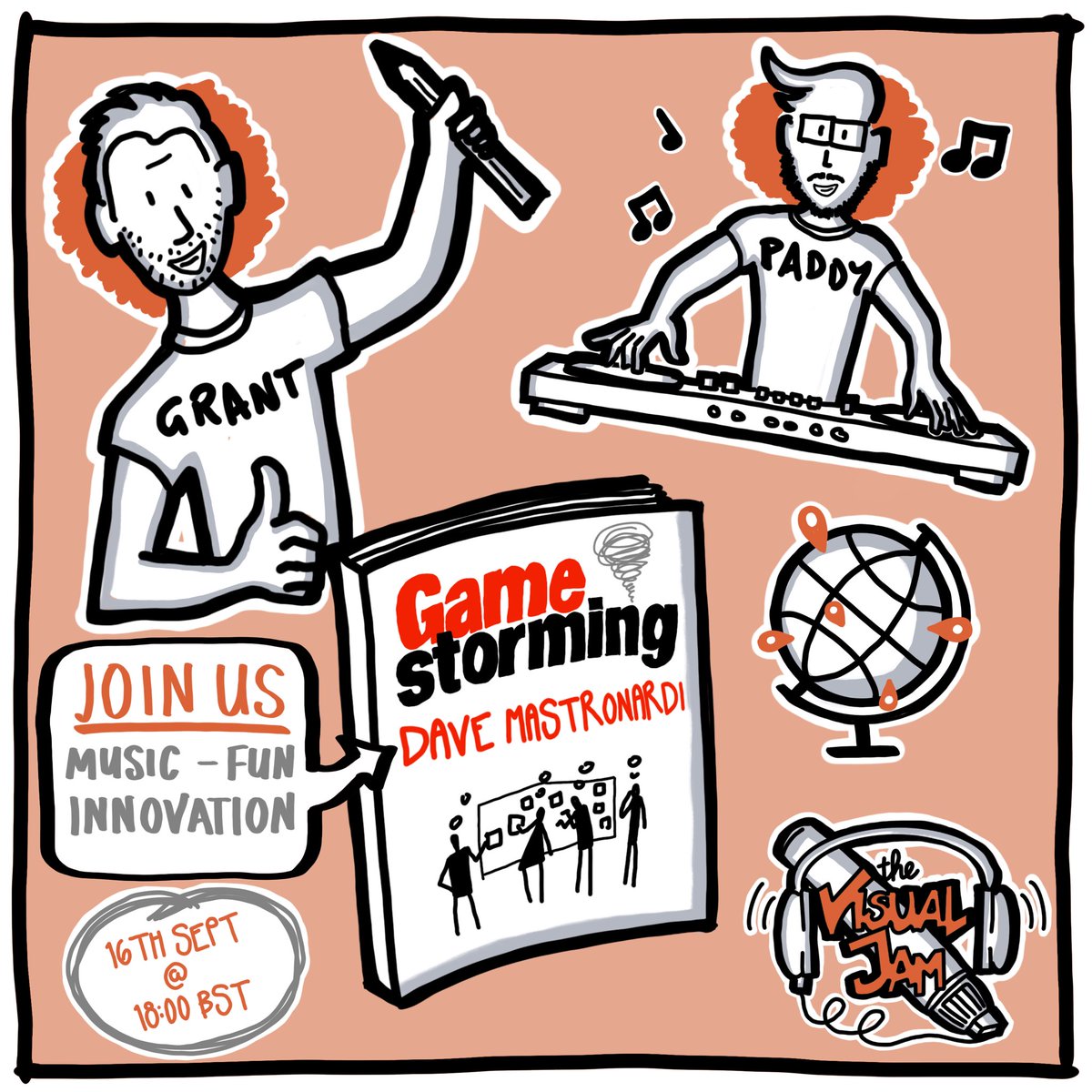 thevisualjam's tweet photo. #thevisualjam Meetup is happening on 16th Sep @ 18:00 BST. It’s free and virtual! @GW_Wright and @paddydhanda are looking forward to welcoming special guest Dave Mastronardi (@vzrjvy) CEO, Gamestorming Group).
Link to Meetup in profile
#visualthinking #gamestorming https://t.co/lEzQTXpFJY