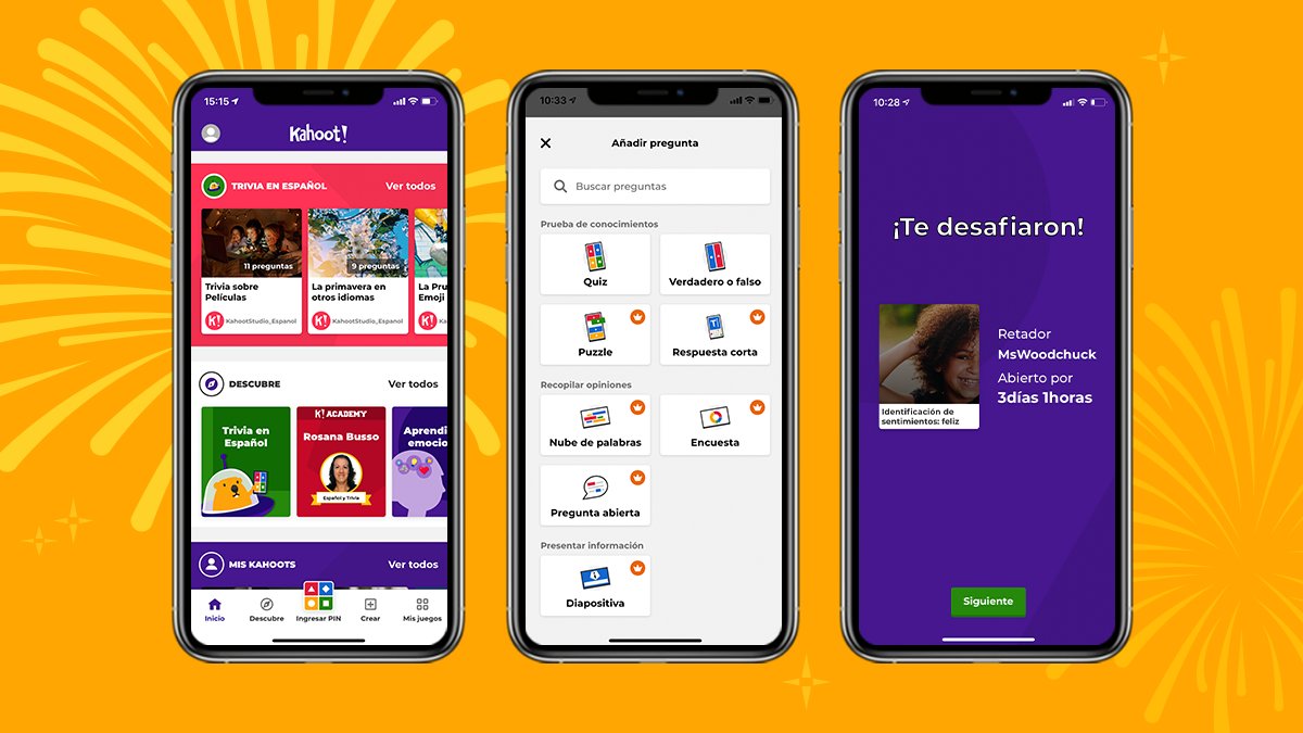 🎉 ¡La app de Kahoot! ya está disponible en español y pronto en más idiomas! 🌎
Infórmate de todo aquí ⬇️
bit.ly/34TycGP