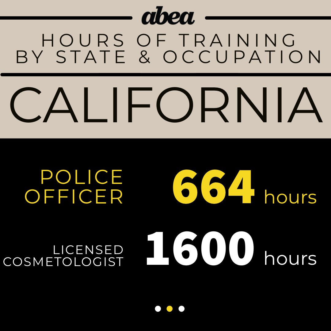 abeabeauty's tweet photo. #Didyouknow States require more hours of training to be a licensed beauty professional than to earn a badge? Yes, that's facts! So every time there's a #policeshooting taking another #blacklife, remember #thisisamerica where barbers have more regulations than police officers #wtf https://t.co/NIEzGzzHcG