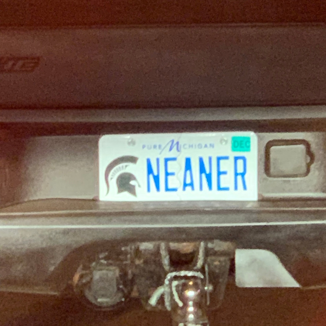 RidingWithReTeP's tweet photo. I wonder if lights flash around this #LicensePlate when they speed past somebody!!?? #Neaner #GigLife #GigWork #Rideshare #GrandRapids #RidingWithRetep https://t.co/gngXxnNl14
