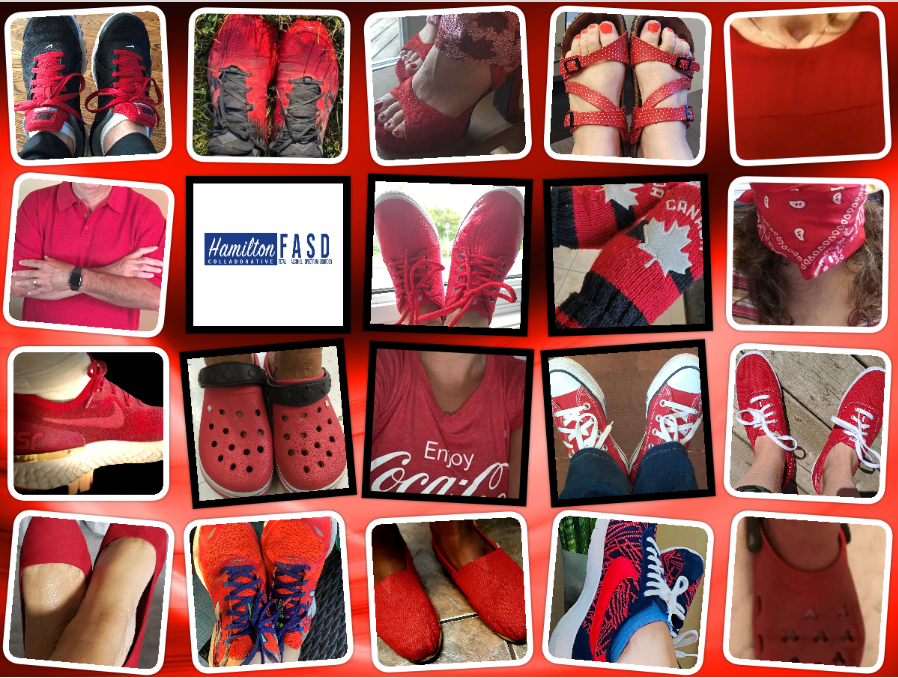 fasdhamiltonca's tweet photo. The Hamilton FASD Network, Leadership and Resource Team are wearing red to support #FASD #ThinkFASD #FASDIs #RedShoesRock https://t.co/QH64Xak2tD