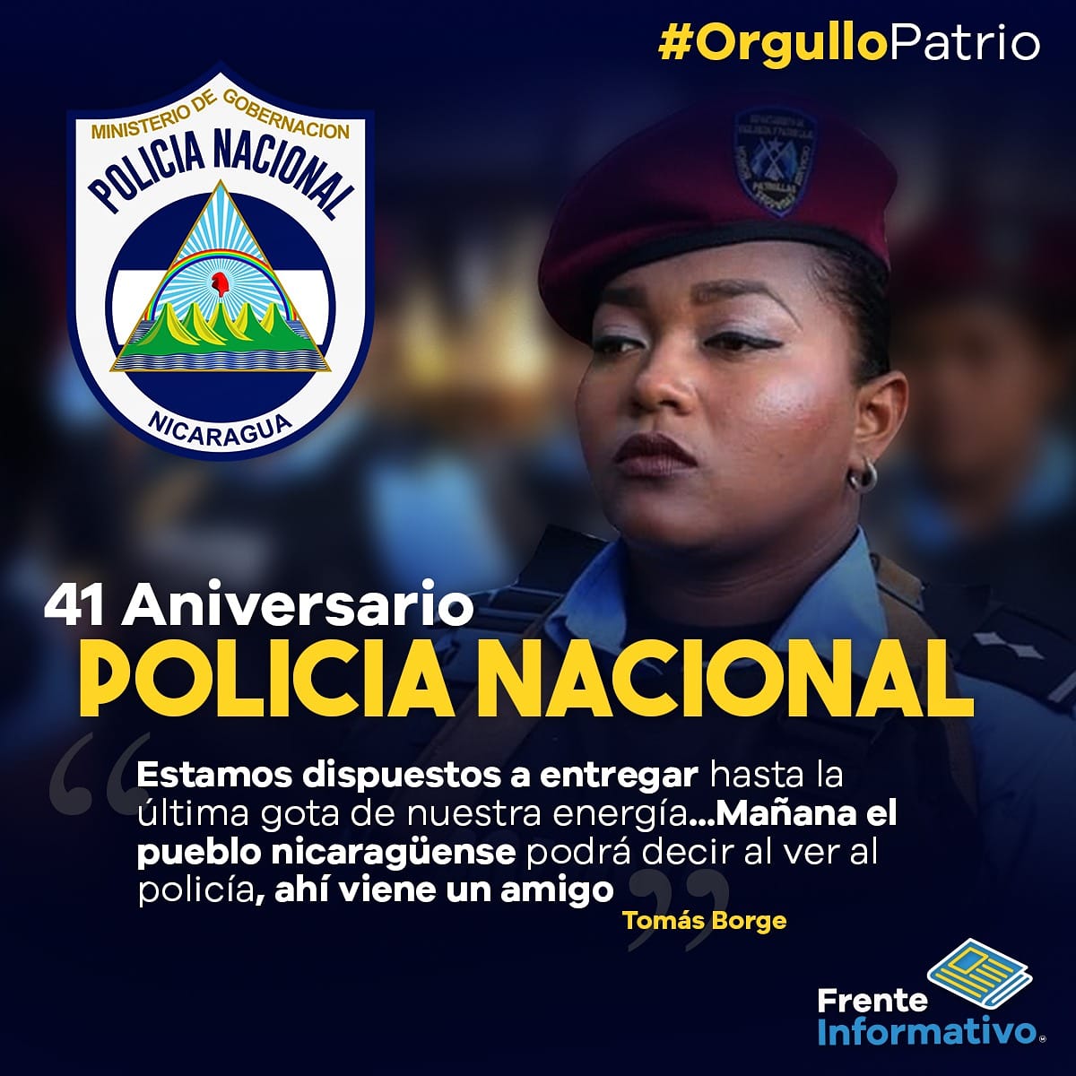 Honor y gloria a nuestra policía Nacional que se encarga de velar por la seguridad ciudadana de las familias de #Nicaragua felicidades en su 41 aniversario #41PNPatriaLibreySegura <a href="/grethel_luna/">Grethel Luna</a> <a href="/Comunica2Tip/">ComunicaDos Tipitapa</a> <a href="/MaryuriRG/">𝗠𝗮𝘆𝘂 🇳🇮</a> <a href="/Majatriz/">Martha Jamileth Velásquez</a> @todoscondaniel_ <a href="/katGarc16533078/">kat Garcia</a> @Adriananoeliand
