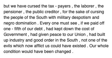 Most people focus on Francis Blair, his virulently racist running mate, but Seymour's convention speech is interesting to me because of its combining of certain...familiar themes. (Note he considers enfranchisement of black men racist...against white people!)