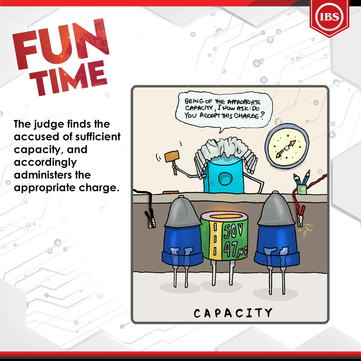 ibselectronics's tweet photo. Guilty as charged! Ba dum tss 🥁  😂  

#funtime #electronics #capacitor #oneibs #jokes #engineeringjokes #electronicsjokes https://t.co/aDrSiVgDxs
