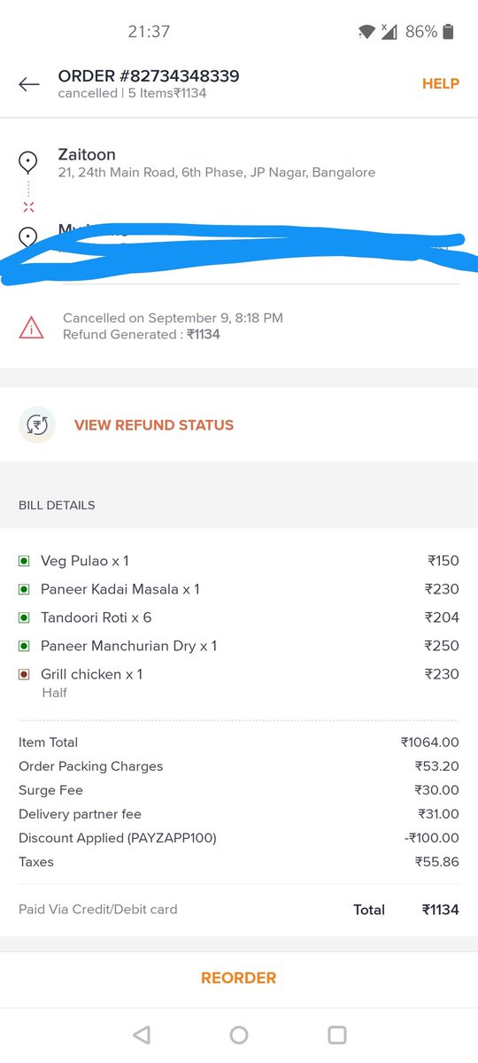 kanak2843's tweet photo. This can be fruad going on in name of Swiggy and delivery partners involved
#swiggy #swiggycare https://t.co/H8JbDwfohe