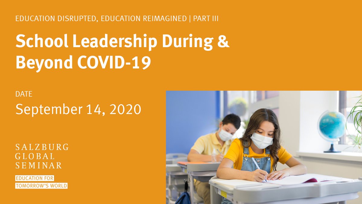 SalzburgGlobal's tweet photo. Join @SalzburgGlobal and @WISE_Tweets for the third part in the Education Disrupted, #EducationReimagined convening series. Register for the sessions here: https://t.co/dNyRhEj21u #EdLeaders #BacktoSchool #SGSed https://t.co/6YJBx0ZvSN