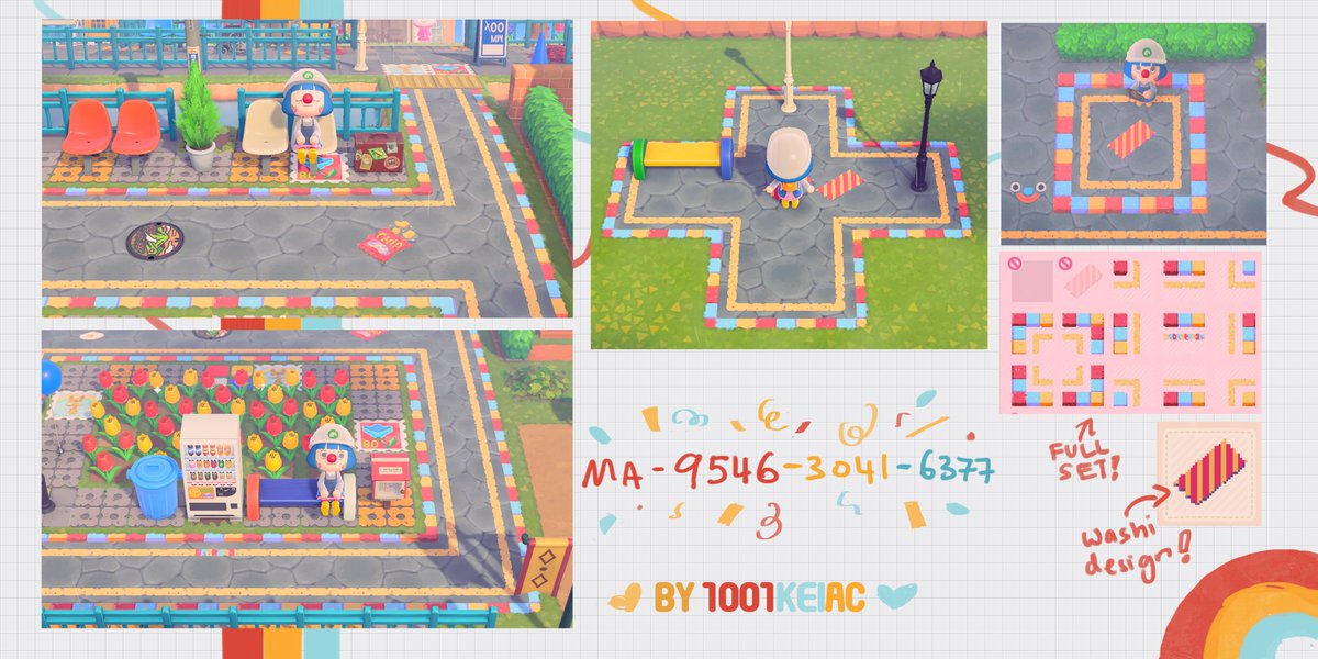 1001kei_art's tweet photo. 🔴🟠🔵I present, the keicore path borders! It's been very fun working on these! ^^ Do tag me if you happen to use them! I would love to see your creations!! 

⭐️My creator code is MA-9546-3041-6377 ( Milkei )⭐️

#ACNH #マイデザイン #ACNHDesign https://t.co/D6MPcEYeyq