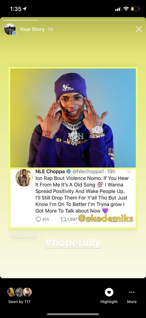 BarsQuality's tweet photo. @Nlechoppa1 said his only doing positive music. !! Y’all think his gonna live up to it !? https://t.co/qT6Sh0fRGT