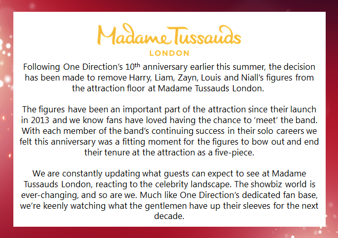 MadameTussauds's tweet photo. It's the end of an era...😢 https://t.co/uVHMOA4aSa