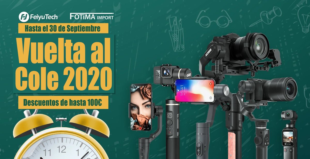 FotimaImport's tweet photo. Recuerda: durante este mes tienes unas ofertas de escándalo con los #gimbal #FeiyuTech: #AK2000s, #AK4500, #G6Max, #FeiyuPocket, #Vimble2s y #VlogPocket
Ideal para entusiastas del  #vídeo con #DSLR, #mirrorless, cámara de acción o smartphone!
+Info: https://t.co/RsKSfmL0PM https://t.co/L6zW2DS9y7