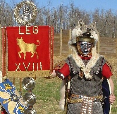 The #Roman cavalry-mask from Kalkriese, one of the most iconic finds from any Roman battlefield. Belonging (probably) to one of the soldiers caught in the AD 9 Varian Disaster, the rest of the helmet &amp; the silver layer were taken by looters, leaving just the iron base behind.