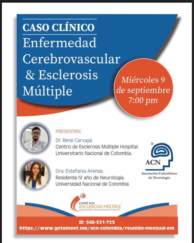 Invitados hoy 7pm. 
#EsclerosisMultiple #ACV  
link en <a href="/ACNeurologia/">Asociación Colombiana de Neurología</a>