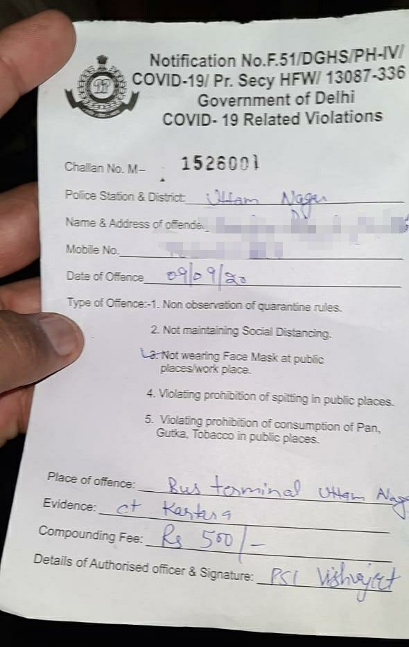 Kind of things one doesn't want to have

Going hard on COVID related violations. Our teams are out and serious about any defaulters. 
Wear Masks &amp; Maintain Social Distancing.

That ways you'll save both- Your Health &amp; Wealth.

<a href="/LtGovDelhi/">LG Delhi</a> <a href="/CPDelhi/">CP Delhi #DilKiPolice</a> <a href="/DelhiPolice/">Delhi Police</a> 
#KeepinhDelhiSafe
