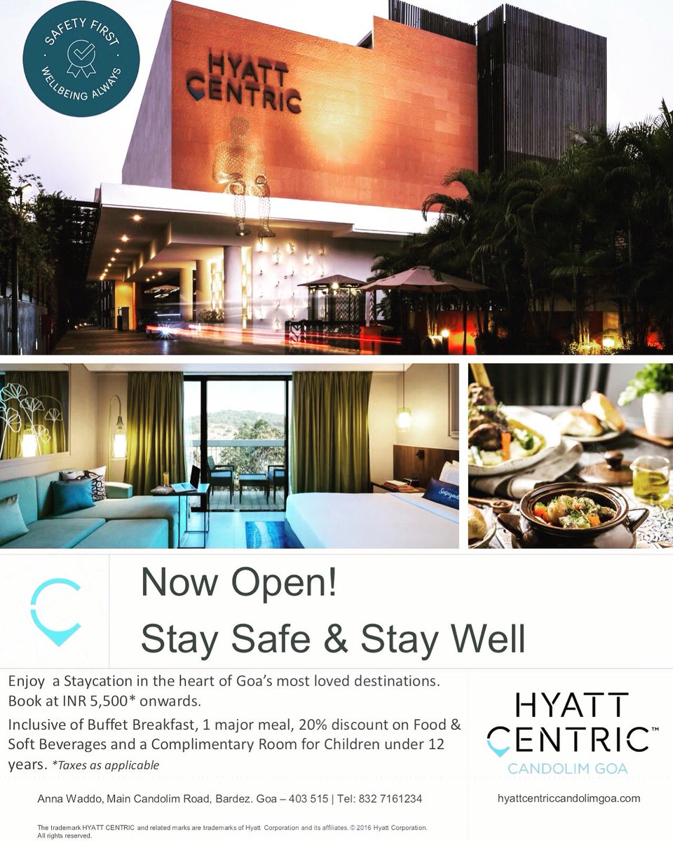avishek_mitra03's tweet photo. Relax, Rejuvenate, And REJOICE during your stay with Hyatt Centric Candolim Goa.
#GetLostInGoa
We strive to ensure that your stay is comfortable, convenient and relaxed, but Safety & Well being remains our top priority. https://t.co/fw4I5BGKE8