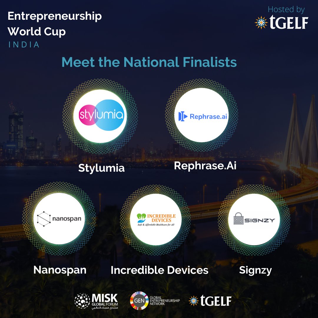 tGELF's tweet photo. Meet the 10 National Finalists selected out of more than 37 000 applicants to compete at the #EWCIndia National Final 2020! #EntrepreneurshipWorldCup
@Nanospan_Inc @TeamSignzy @minionlabss @TrestleLabs @aarcaresearch @thinkerbelllabs
@MiskGlobalForum
@unleashingideas https://t.co/j6ZMuId0EG