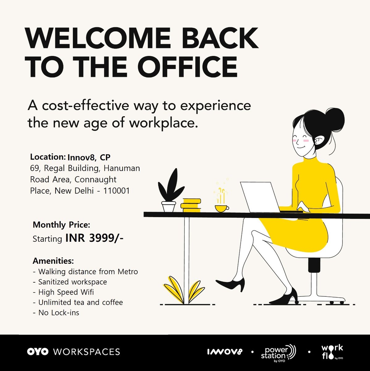UdtaSanyaasi's tweet image. Delhi Metro is open now and city's heart will pump again.

#OYOWorkspaces offers sanitised and cost effective Co-Working space with zero lock in and no security deposit. 
Location: Near Rajiv Chowk Metro Station, New Delhi.
#oyoworkspaces #oyorooms #delhimetro  #innov8