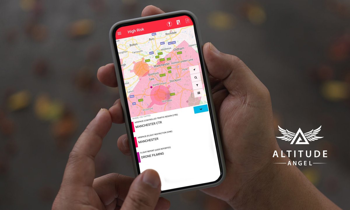 altitudeangel's tweet photo. Our #AirspaceMap is used by #drone operators all around the world to view the latest and most accurate #aeronautical information. Try it for yourself by visiting https://t.co/IOeERewnx8 or downloading our #Guardian #mobileapp on #iOS and #Android. #UAV #FlightManagement #UTM https://t.co/0sQJm6Ofbx